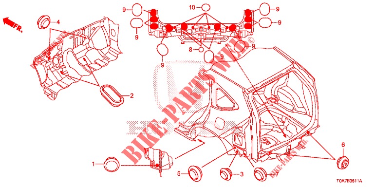 ANNEAU (ARRIERE) pour Honda CR-V DIESEL 2.2 EXCLUSIVE 5 Portes 6 vitesses manuelles 2013