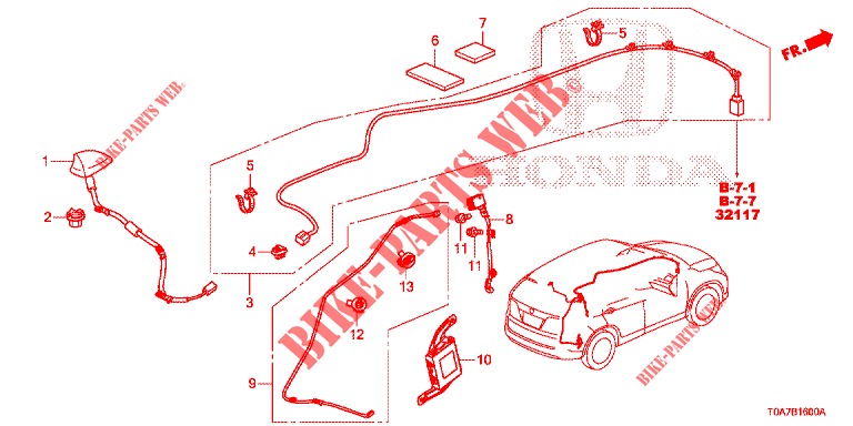 ANTENNE pour Honda CR-V DIESEL 2.2 EXCLUSIVE 5 Portes 6 vitesses manuelles 2013