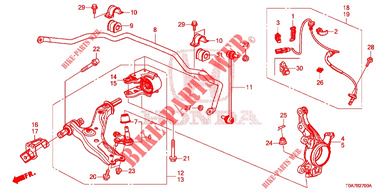 ARTICULATION AVANT pour Honda CR-V DIESEL 2.2 EXCLUSIVE 5 Portes 6 vitesses manuelles 2013