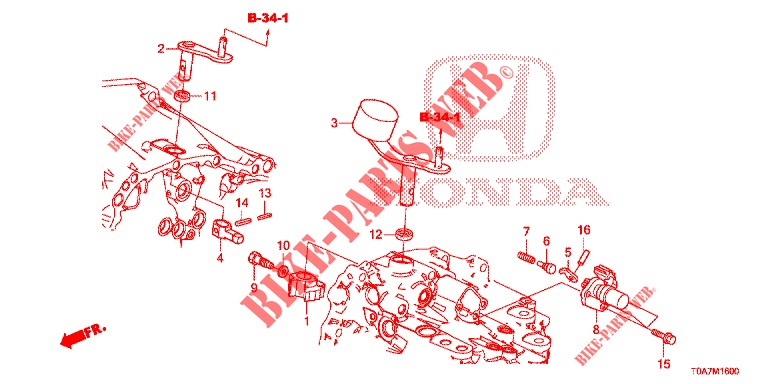 BRAS DE SELECTION/LEVIER DE SELECTION (DIESEL) (2.2L) pour Honda CR-V DIESEL 2.2 EXCLUSIVE 5 Portes 6 vitesses manuelles 2013