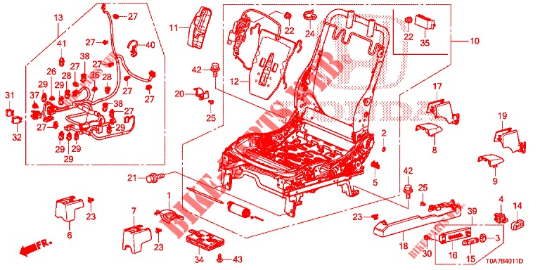 COMP. DE SIEGE AV. (G.) (2) pour Honda CR-V DIESEL 2.2 EXCLUSIVE 5 Portes 6 vitesses manuelles 2013