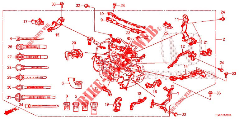 FAISCEAU DES FILS (DIESEL) (2.2L) pour Honda CR-V DIESEL 2.2 EXCLUSIVE 5 Portes 6 vitesses manuelles 2013