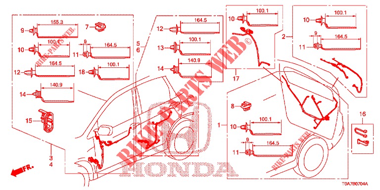 FAISCEAU DES FILS (LH) (5) pour Honda CR-V DIESEL 2.2 EXCLUSIVE 5 Portes 6 vitesses manuelles 2013