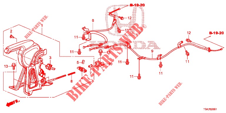 FREIN DE STATIONNEMENT (2.0L) (DIESEL) (LH) pour Honda CR-V DIESEL 2.2 EXCLUSIVE 5 Portes 6 vitesses manuelles 2013