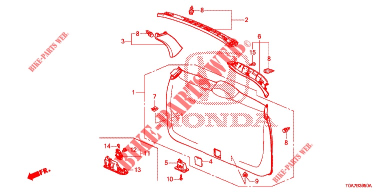 GARNITURE DE HAYON AR. pour Honda CR-V DIESEL 2.2 EXCLUSIVE 5 Portes 6 vitesses manuelles 2013