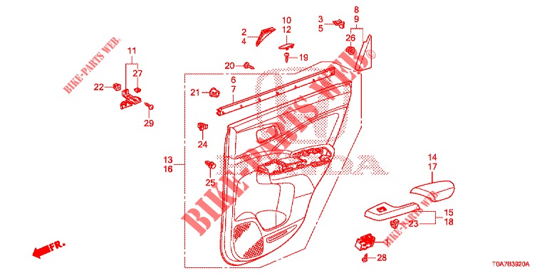 GARNITURE DE PORTE AR. pour Honda CR-V DIESEL 2.2 EXCLUSIVE 5 Portes 6 vitesses manuelles 2013