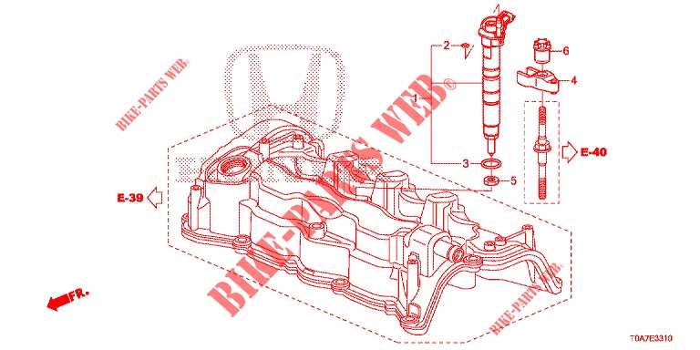 INJECTEUR (DIESEL) (2.2L) pour Honda CR-V DIESEL 2.2 EXCLUSIVE 5 Portes 6 vitesses manuelles 2013