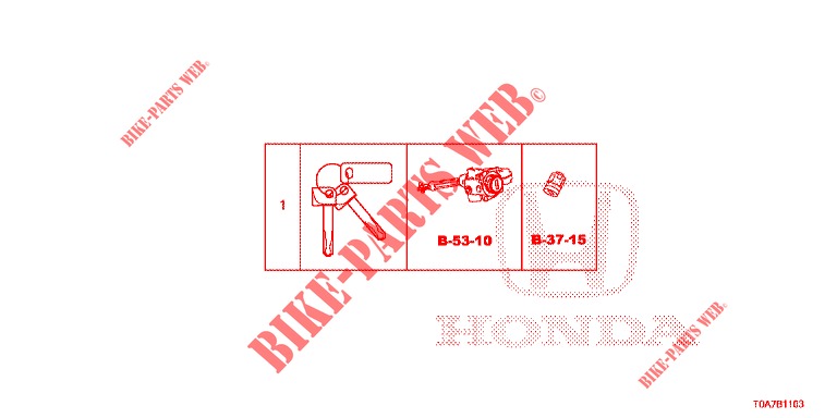JEU DE BARILLET DE CLE (INTELLIGENT) (LH) pour Honda CR-V DIESEL 2.2 EXCLUSIVE 5 Portes 6 vitesses manuelles 2013