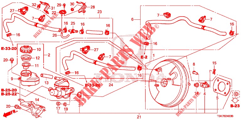 MAITRE CYLINDRE DE FREIN/ALIMENTATION PRINCIPALE (LH) (1) pour Honda CR-V DIESEL 2.2 EXCLUSIVE 5 Portes 6 vitesses manuelles 2013