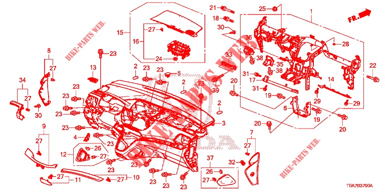 PANNEAU D'INSTRUMENT (LH) pour Honda CR-V DIESEL 2.2 EXCLUSIVE 5 Portes 6 vitesses manuelles 2013