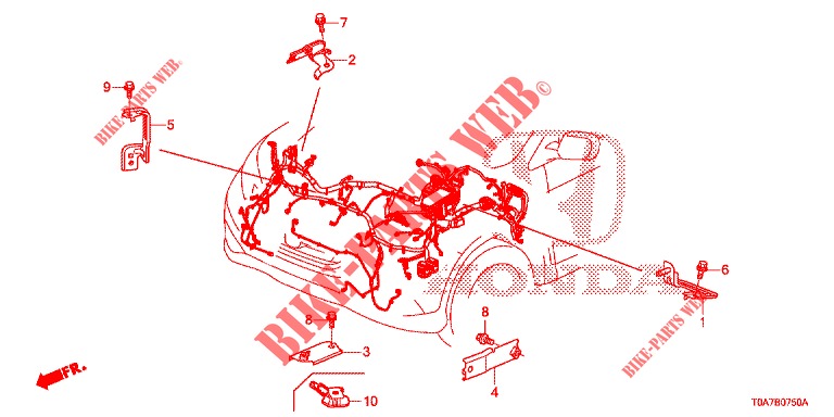 SUPPORT FAISCEAU FILS pour Honda CR-V DIESEL 2.2 EXCLUSIVE 5 Portes 6 vitesses manuelles 2013