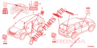 EMBLEMES/ETIQUETTES DE PRECAUTIONS pour Honda CR-V DIESEL 2.2 DIESEL ELEGANCE L 5 Portes 6 vitesses manuelles 2013