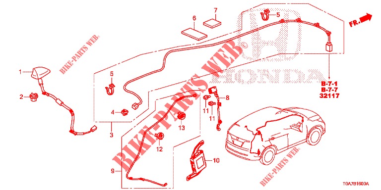 ANTENNE pour Honda CR-V DIESEL 2.2 DIESEL ELEGANCE L 5 Portes 6 vitesses manuelles 2013