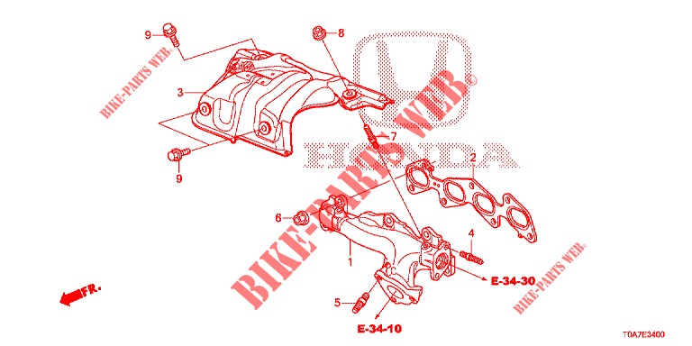 COLLECTEUR D'ECHAPPEMENT (DIESEL) (2.2L) pour Honda CR-V DIESEL 2.2 DIESEL ELEGANCE L 5 Portes 6 vitesses manuelles 2013