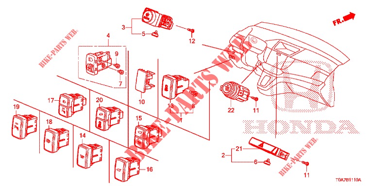 COMMUTATEUR (LH) pour Honda CR-V DIESEL 2.2 DIESEL ELEGANCE L 5 Portes 6 vitesses manuelles 2013