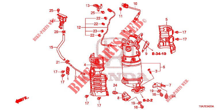 CONVERTISSEUR (DIESEL) (2.2L) pour Honda CR-V DIESEL 2.2 DIESEL ELEGANCE L 5 Portes 6 vitesses manuelles 2013