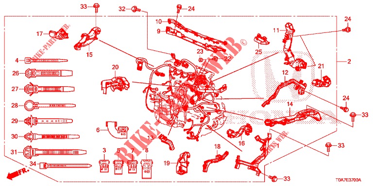 FAISCEAU DES FILS (DIESEL) (2.2L) pour Honda CR-V DIESEL 2.2 DIESEL ELEGANCE L 5 Portes 6 vitesses manuelles 2013