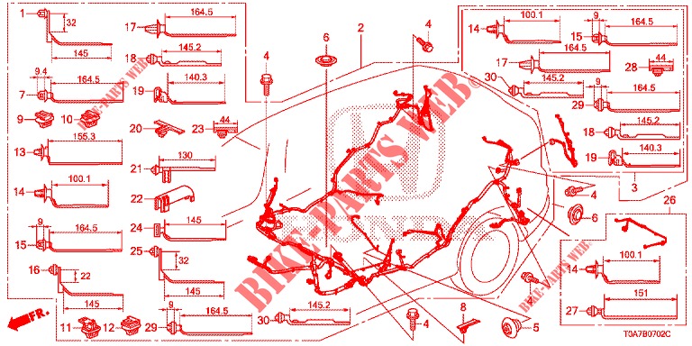 FAISCEAU DES FILS (LH) (3) pour Honda CR-V DIESEL 2.2 DIESEL ELEGANCE L 5 Portes 6 vitesses manuelles 2013