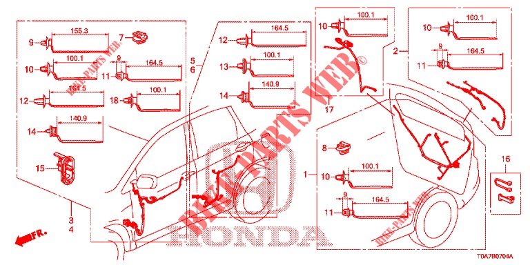 FAISCEAU DES FILS (LH) (5) pour Honda CR-V DIESEL 2.2 DIESEL ELEGANCE L 5 Portes 6 vitesses manuelles 2013