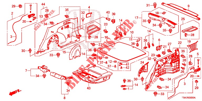 GARNITURE LATERALE pour Honda CR-V DIESEL 2.2 DIESEL ELEGANCE L 5 Portes 6 vitesses manuelles 2013