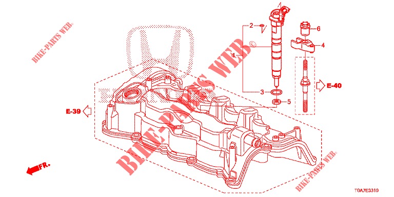 INJECTEUR (DIESEL) (2.2L) pour Honda CR-V DIESEL 2.2 DIESEL ELEGANCE L 5 Portes 6 vitesses manuelles 2013