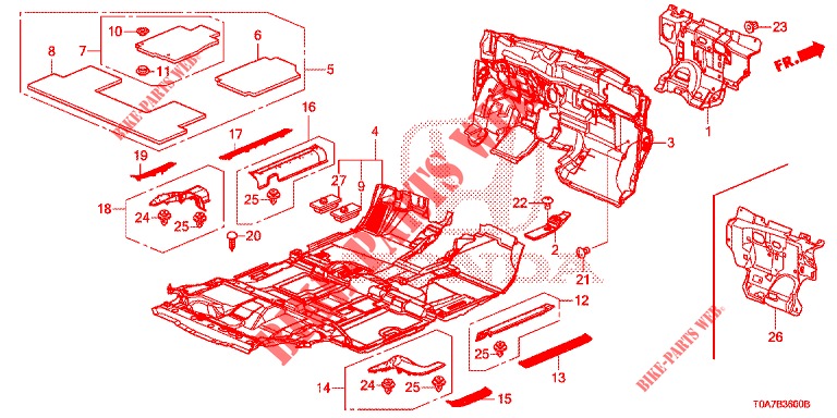 TAPIS DE SOL pour Honda CR-V DIESEL 2.2 DIESEL ELEGANCE L 5 Portes 6 vitesses manuelles 2013