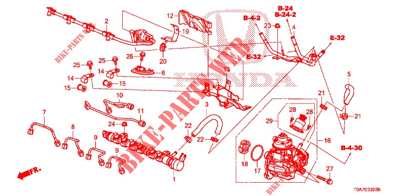 TRINGLE DE CARBURANT/POMPE A HAUTE PRESSION (DIESEL) (2.2L) pour Honda CR-V DIESEL 2.2 DIESEL ELEGANCE L 5 Portes 6 vitesses manuelles 2013