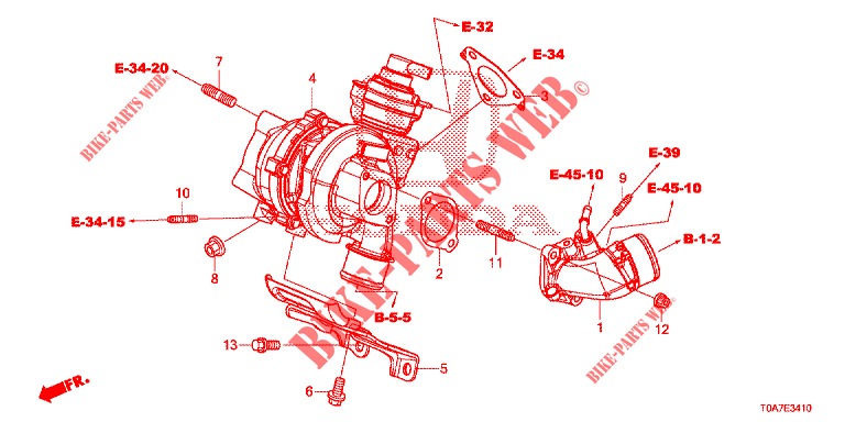 TURBOCOMPRESSEUR (DIESEL) (2.2L) pour Honda CR-V DIESEL 2.2 DIESEL ELEGANCE L 5 Portes 6 vitesses manuelles 2013