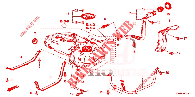 TUYAU DE REMPLISSAGE DE CARBURANT (DIESEL) pour Honda CR-V DIESEL 2.2 DIESEL ELEGANCE L 5 Portes 6 vitesses manuelles 2013