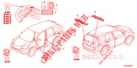 EMBLEMES/ETIQUETTES DE PRECAUTIONS pour Honda CR-V DIESEL 1.6 COMFORT 5 Portes 9 vitesses automatique 2016