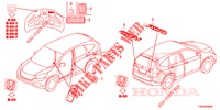 EMBLEMES/ETIQUETTES DE PRECAUTIONS pour Honda CR-V DIESEL 1.6 EXECUTIVE NAVI 4WD 5 Portes 6 vitesses manuelles 2016