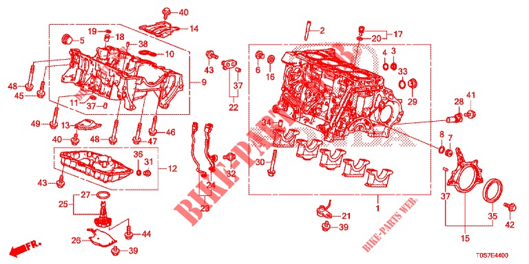 BLOC CYLINDRES/CARTER D'HUILE (DIESEL) (1) pour Honda CR-V DIESEL 1.6 EXECUTIVE NAVI 4WD 5 Portes 6 vitesses manuelles 2016