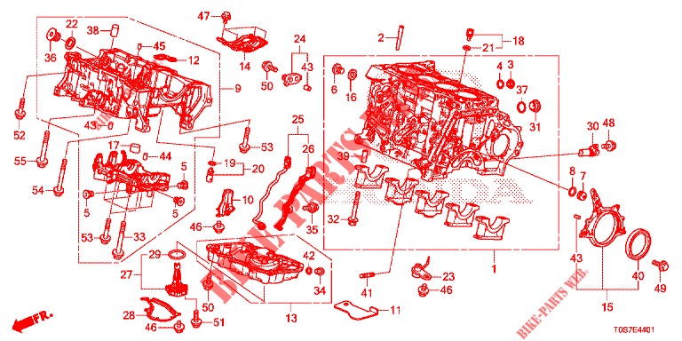 BLOC CYLINDRES/CARTER D'HUILE (DIESEL) (2) pour Honda CR-V DIESEL 1.6 EXECUTIVE NAVI 4WD 5 Portes 6 vitesses manuelles 2016