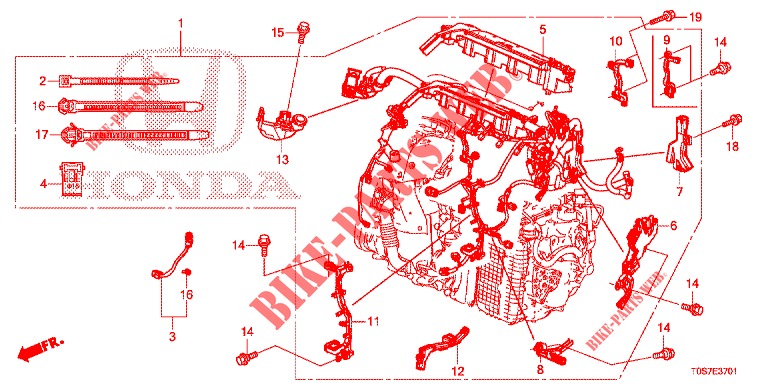 FAISCEAU DES FILS (DIESEL) (2) pour Honda CR-V DIESEL 1.6 EXECUTIVE NAVI 4WD 5 Portes 6 vitesses manuelles 2016