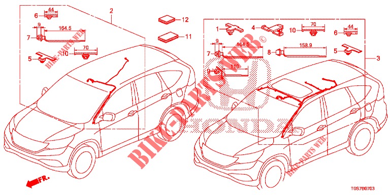 FAISCEAU DES FILS (LH) (4) pour Honda CR-V DIESEL 1.6 EXECUTIVE NAVI 4WD 5 Portes 6 vitesses manuelles 2016