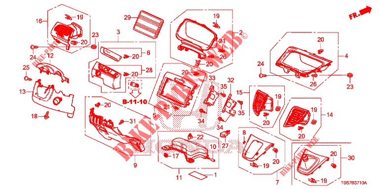 GARNITURE D'INSTRUMENT (COTE DE CONDUCTEUR) (LH) pour Honda CR-V DIESEL 1.6 EXECUTIVE NAVI 4WD 5 Portes 6 vitesses manuelles 2016