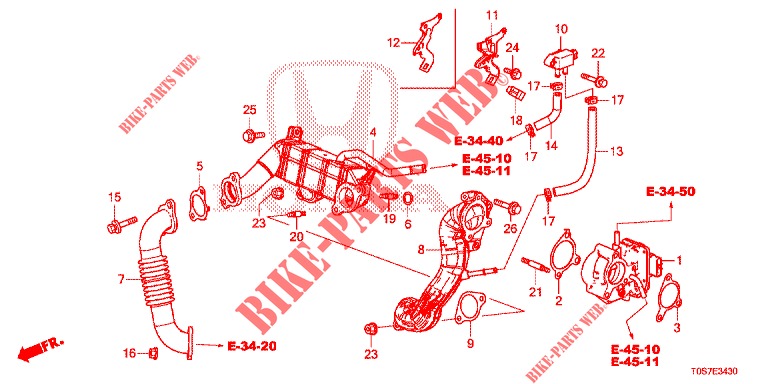 SOUPAPE DE EGR (LP) (DIESEL) pour Honda CR-V DIESEL 1.6 EXECUTIVE NAVI 4WD 5 Portes 6 vitesses manuelles 2016