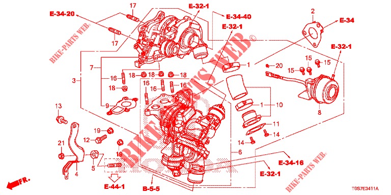 TURBOCOMPRESSEUR (DIESEL) (2) pour Honda CR-V DIESEL 1.6 EXECUTIVE NAVI 4WD 5 Portes 6 vitesses manuelles 2016