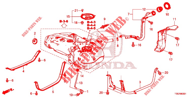 TUYAU DE REMPLISSAGE DE CARBURANT (DIESEL) pour Honda CR-V DIESEL 1.6 EXECUTIVE NAVI 4WD 5 Portes 6 vitesses manuelles 2016
