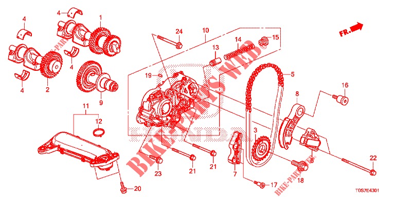 POMPE A HUILE (DIESEL) (2) pour Honda CR-V DIESEL 1.6 EXECUTIVE NAVI 4WD 5 Portes 9 vitesses automatique 2016