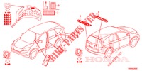 EMBLEMES/ETIQUETTES DE PRECAUTIONS pour Honda CR-V DIESEL 1.6 EXCLUSIVE NAVI 4WD 5 Portes 6 vitesses manuelles 2016