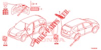 EMBLEMES/ETIQUETTES DE PRECAUTIONS pour Honda CR-V DIESEL 1.6 COMFORT 5 Portes 6 vitesses manuelles 2017