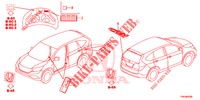 EMBLEMES/ETIQUETTES DE PRECAUTIONS pour Honda CR-V DIESEL 1.6 EXECUTIVE NAVI 5 Portes 6 vitesses manuelles 2017