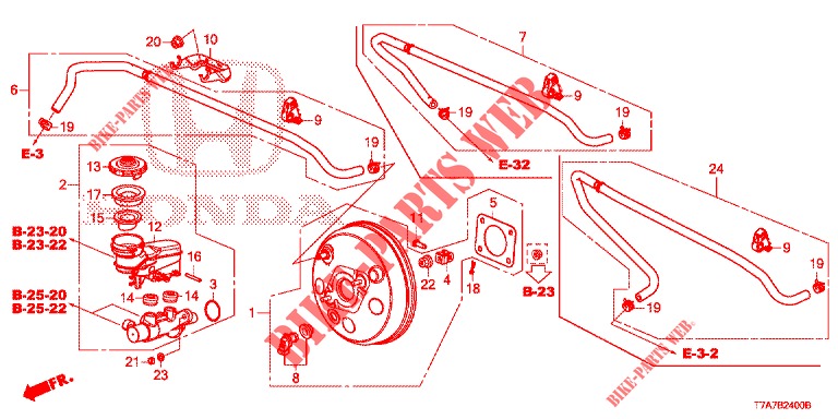 MAITRE CYLINDRE DE FREIN/ALIMENTATION PRINCIPALE (LH) pour Honda HR-V 1.5 EXCLUSIVE 5 Portes 6 vitesses manuelles 2017