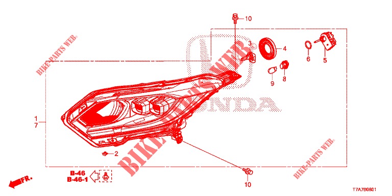 PROJECTEUR (LED) (1) pour Honda HR-V 1.5 EXCLUSIVE 5 Portes 6 vitesses manuelles 2017