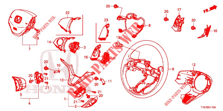VOLANT DE DIRECTION (SRS) pour Honda HR-V 1.5 EXCLUSIVE 5 Portes 6 vitesses manuelles 2017