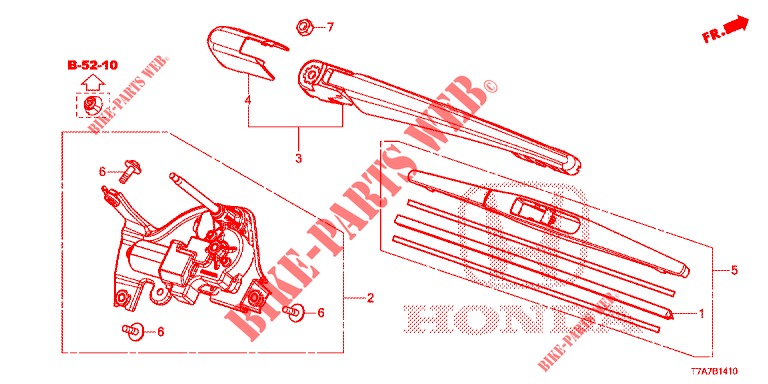 ESSUIE GLACE ARRIERE pour Honda HR-V 1.5 EXECUTIVE 5 Portes full automatique 2017