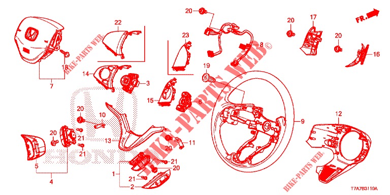 VOLANT DE DIRECTION (SRS) pour Honda HR-V DIESEL 1.6 EXCLUSIVE 5 Portes 6 vitesses manuelles 2018