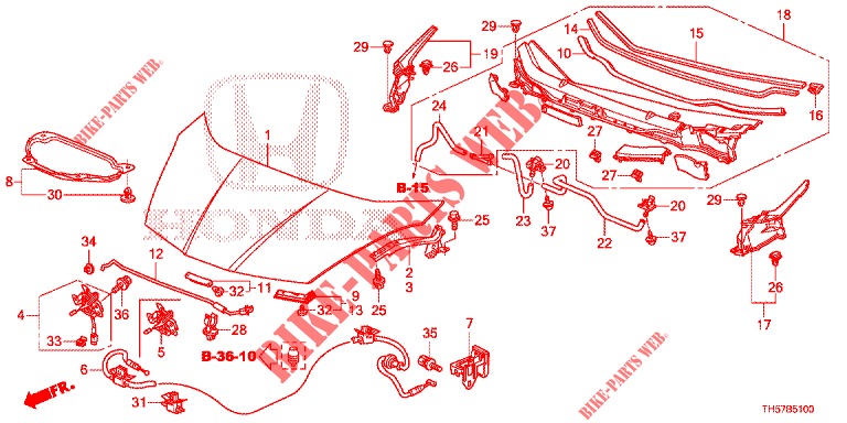 CAPOT MOTEUR (LH) pour Honda JAZZ 1.4 LSPH 5 Portes 5 vitesses manuelles 2013