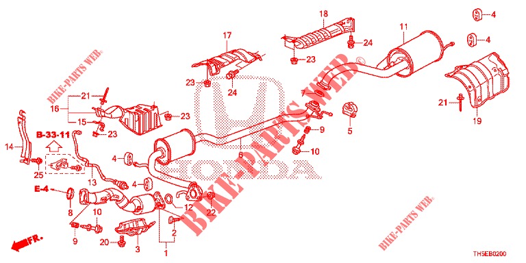 TUYAU D'ECHAPPEMENT/SILENCIEUX pour Honda JAZZ 1.4 LUXURY 5 Portes 5 vitesses manuelles 2014